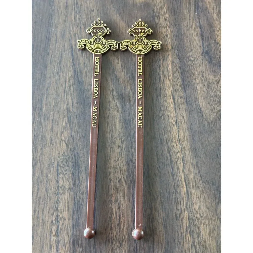 Vintage Hotel Lisboa Swizzle Stick Drink Cocktail Spoon Stir Barware Collectible